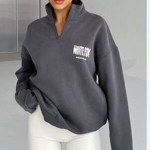 White Fox Gray Quarter-Zip Pullover